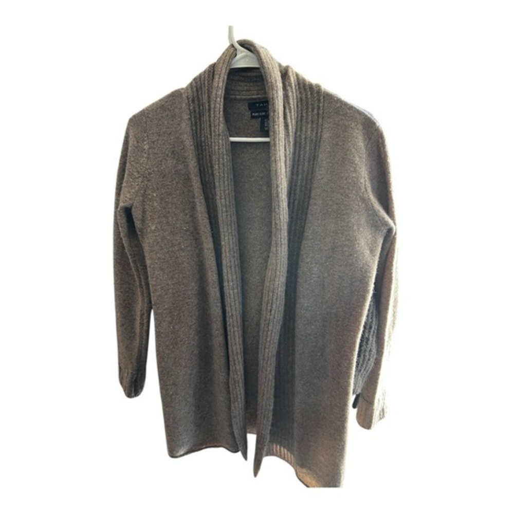 Tahari Brown Open-Front Cardigan 100% cashmere